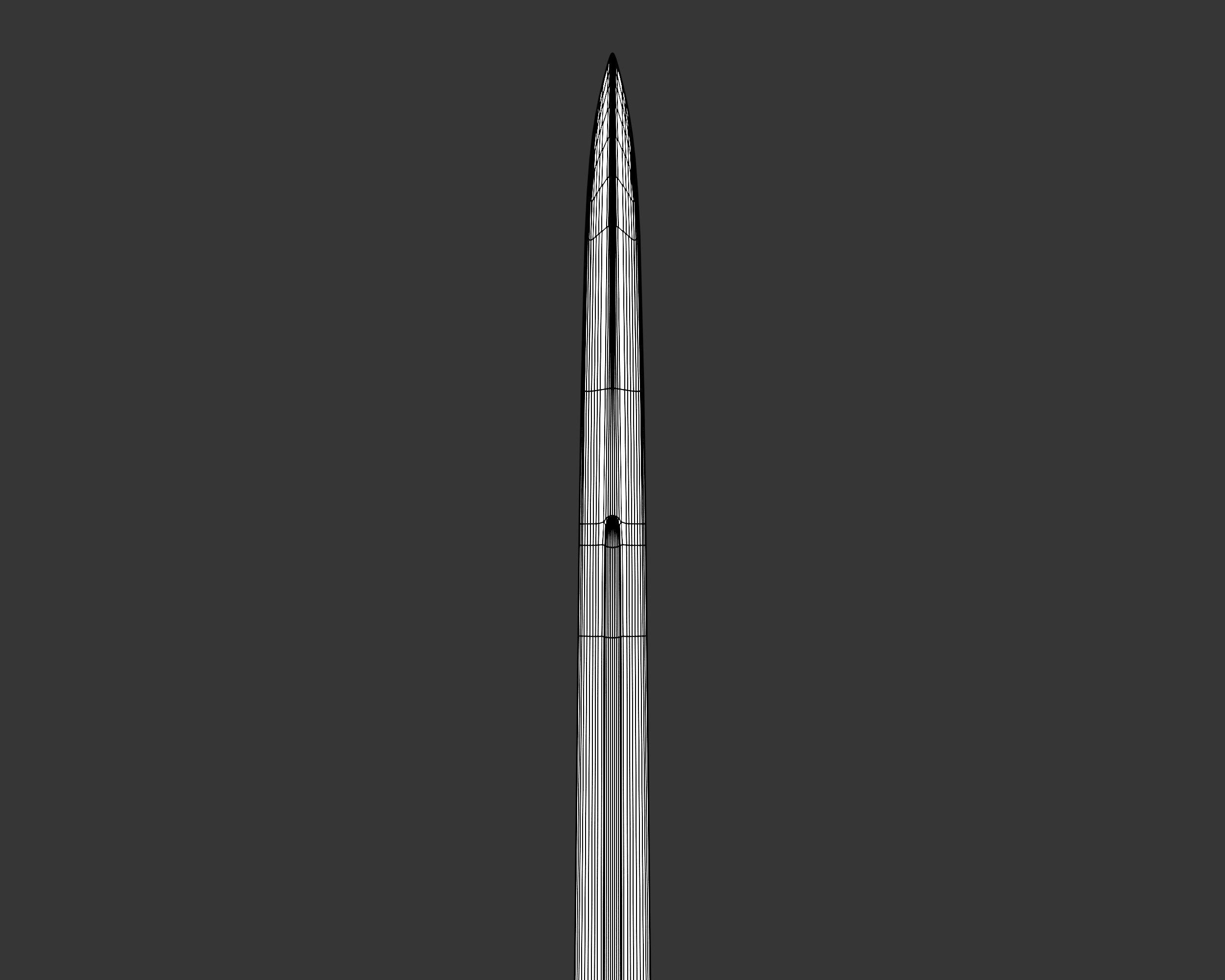Medieval Noble Weapon Long Sword Low-poly 3D model_11