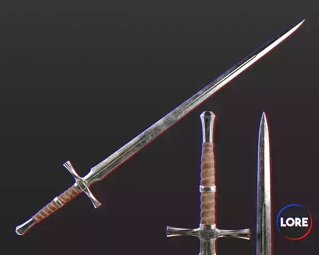 Medieval Noble Weapon Long Sword Low-poly 3D model