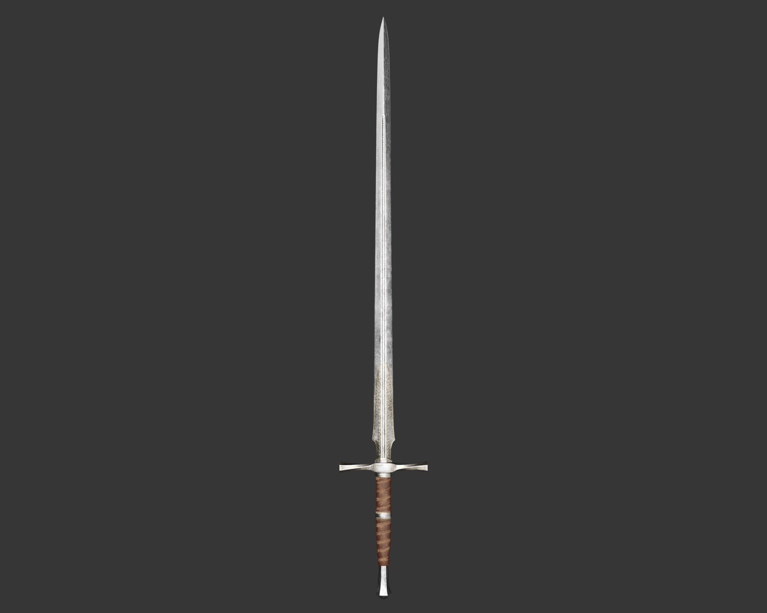 Medieval Noble Weapon Long Sword Low-poly 3D model_3