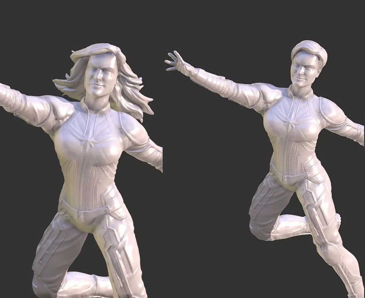 CAPTAIN MARVEL ENDGAME INSPIRITED FIGURE WITH 2 HEADS MODELS 3D print model