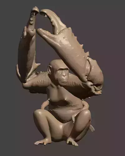 3D Printable Mutant Crab Monkey