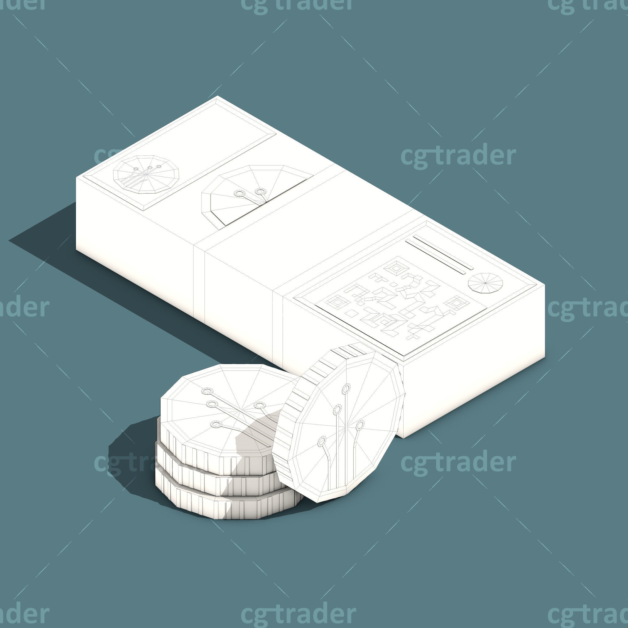 Low Poly Payment Methods Isometric Low-poly 3D model_5