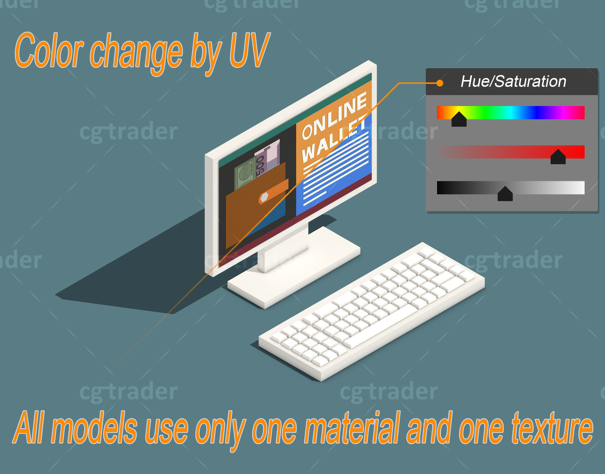 Low Poly Payment Methods Isometric Low-poly 3D model_2
