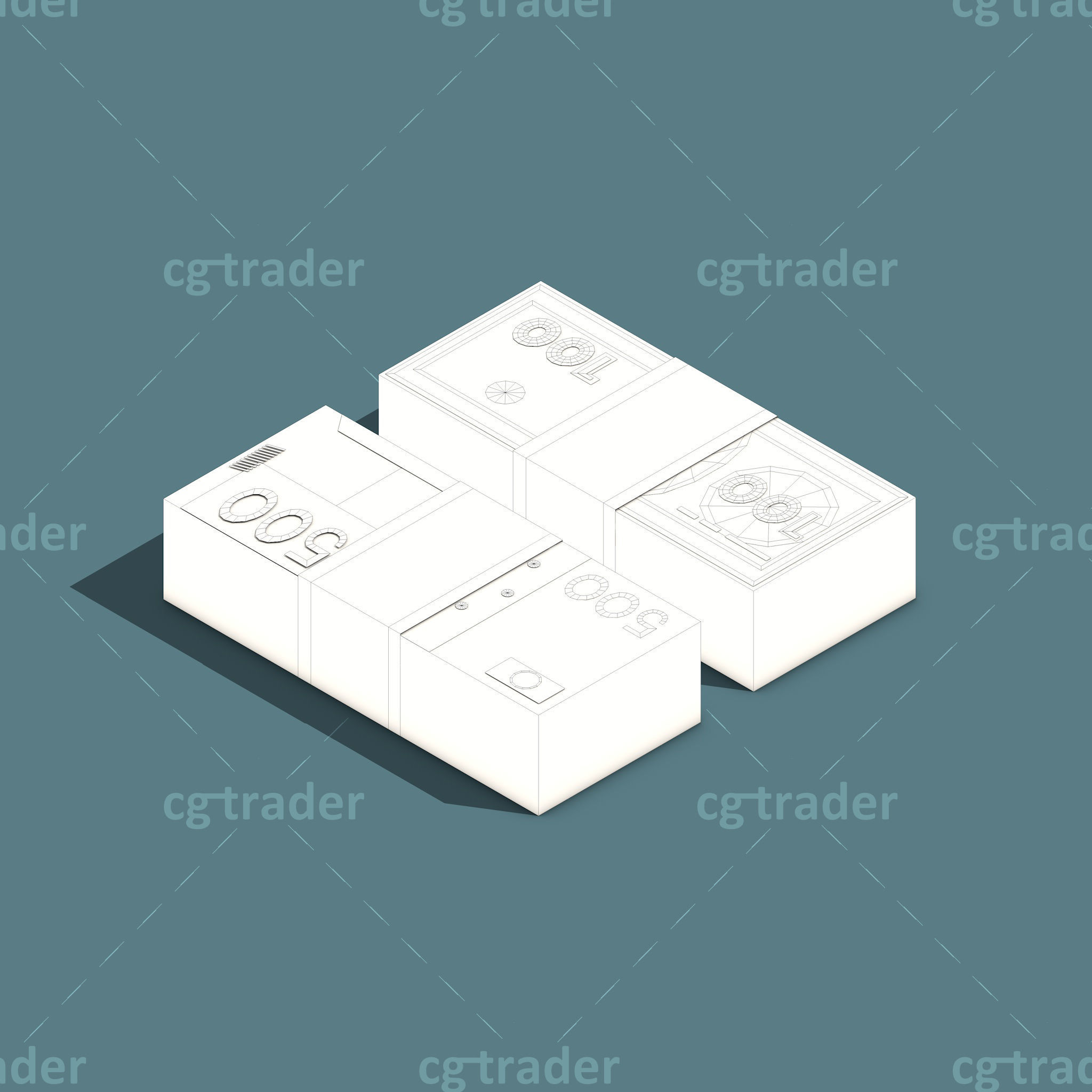 Low Poly Payment Methods Isometric Low-poly 3D model_17