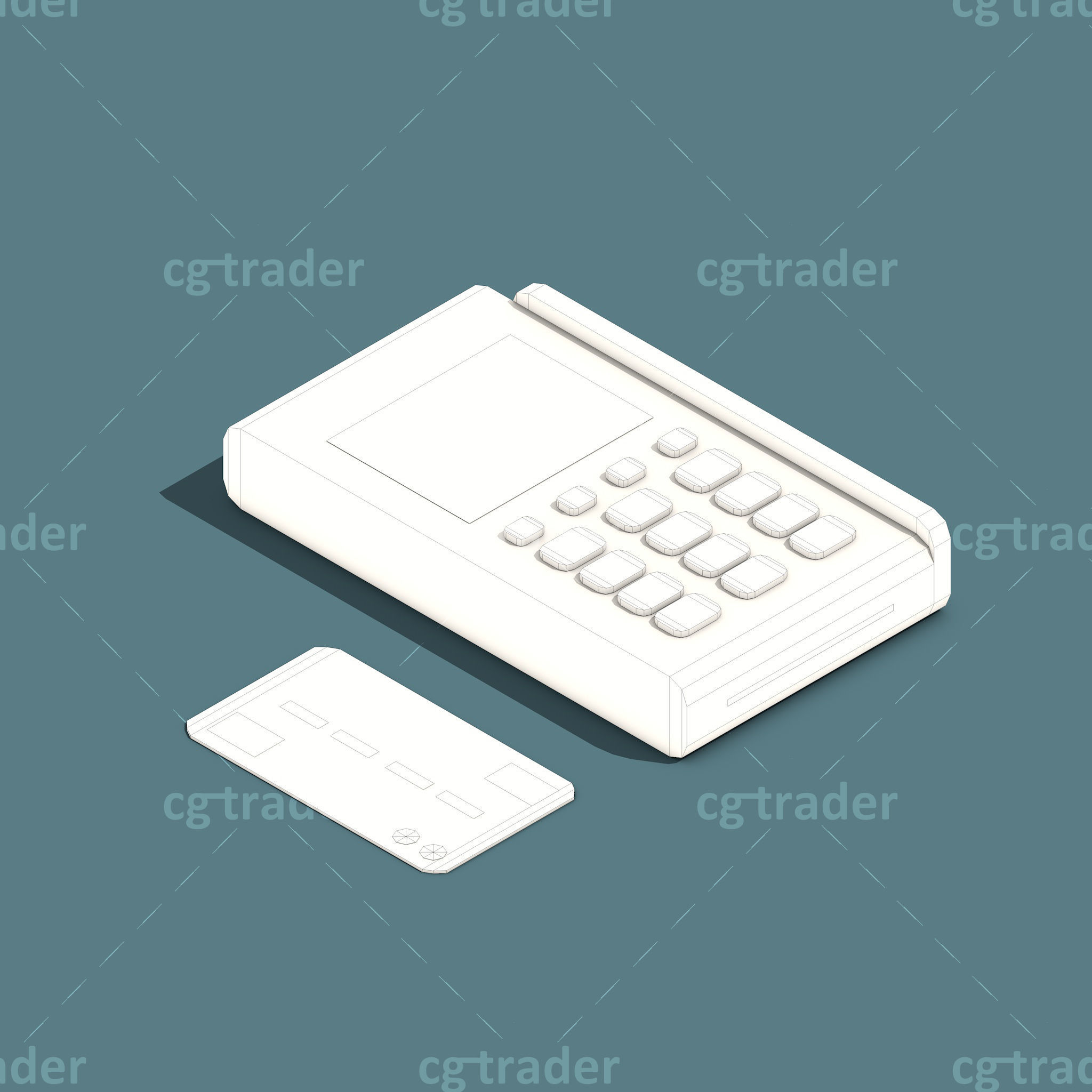 Low Poly Payment Methods Isometric Low-poly 3D model_21