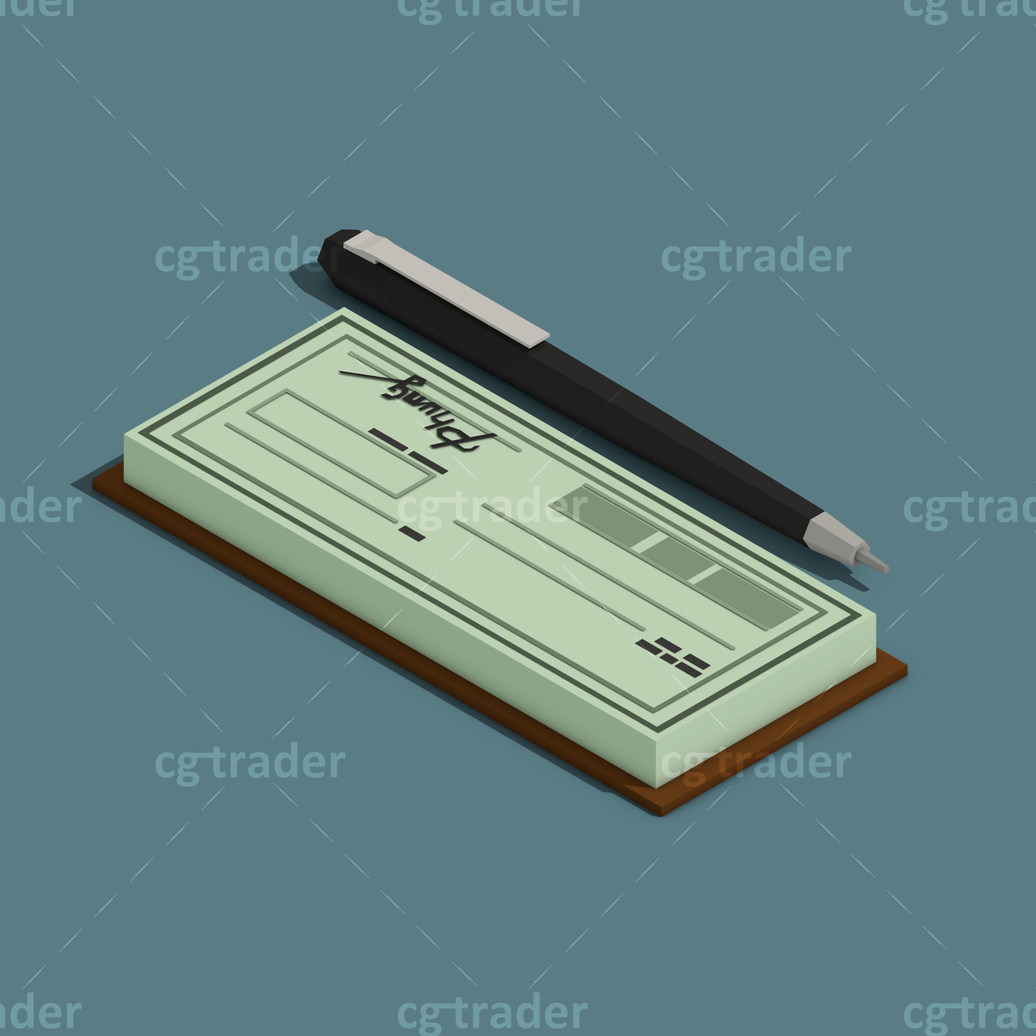 Low Poly Payment Methods Isometric Low-poly 3D model_18