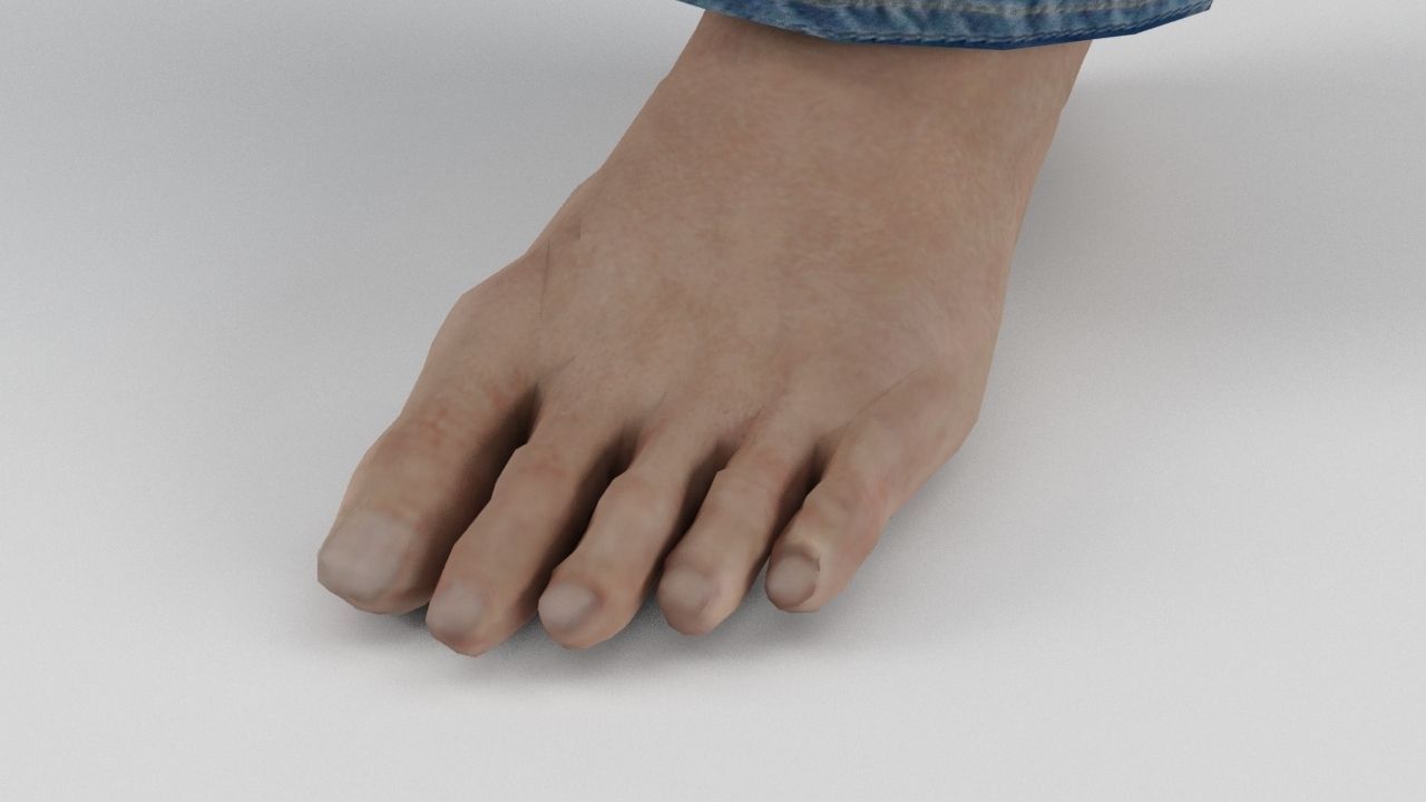 Human Male Tough Fighter rigged and ready for animations Low-poly 3D model_5