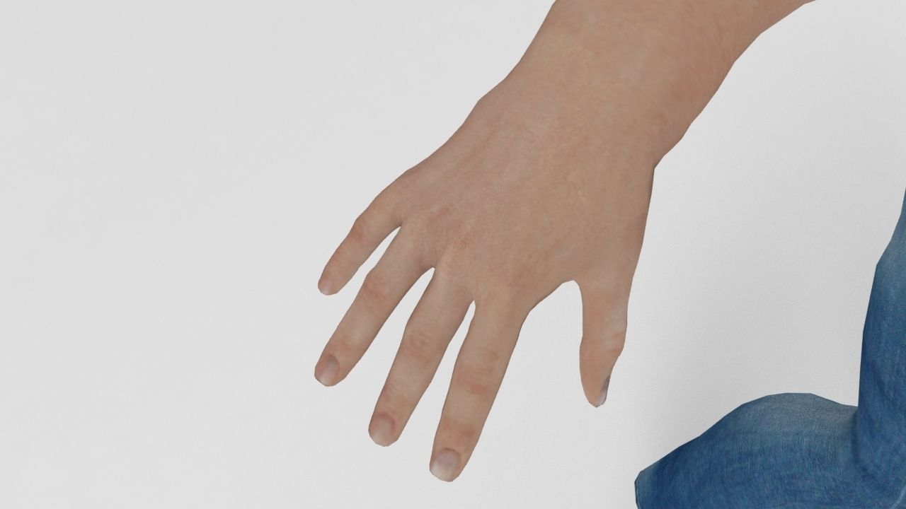 Human Male Tough Fighter rigged and ready for animations Low-poly 3D model_4