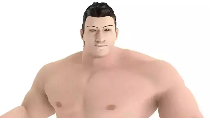 Human Male Tough Fighter rigged and ready for animations Low-poly 3D model