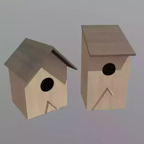 Birdhouse two wooden houses