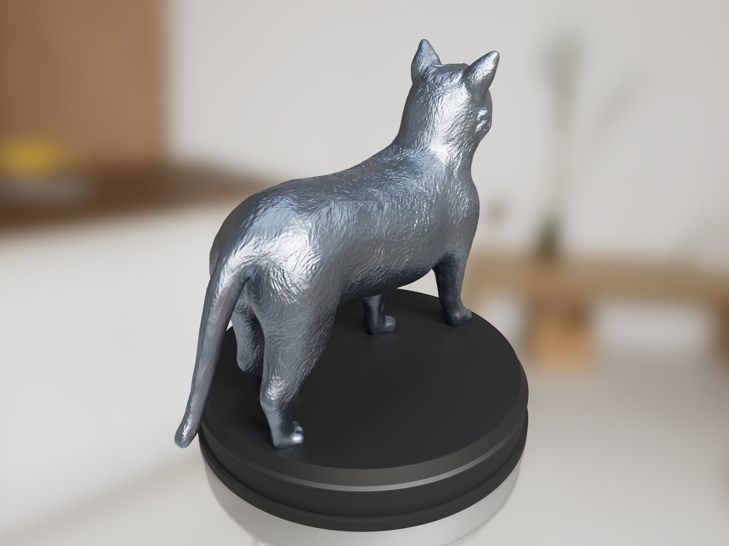 Silver Cat 3D print model_2
