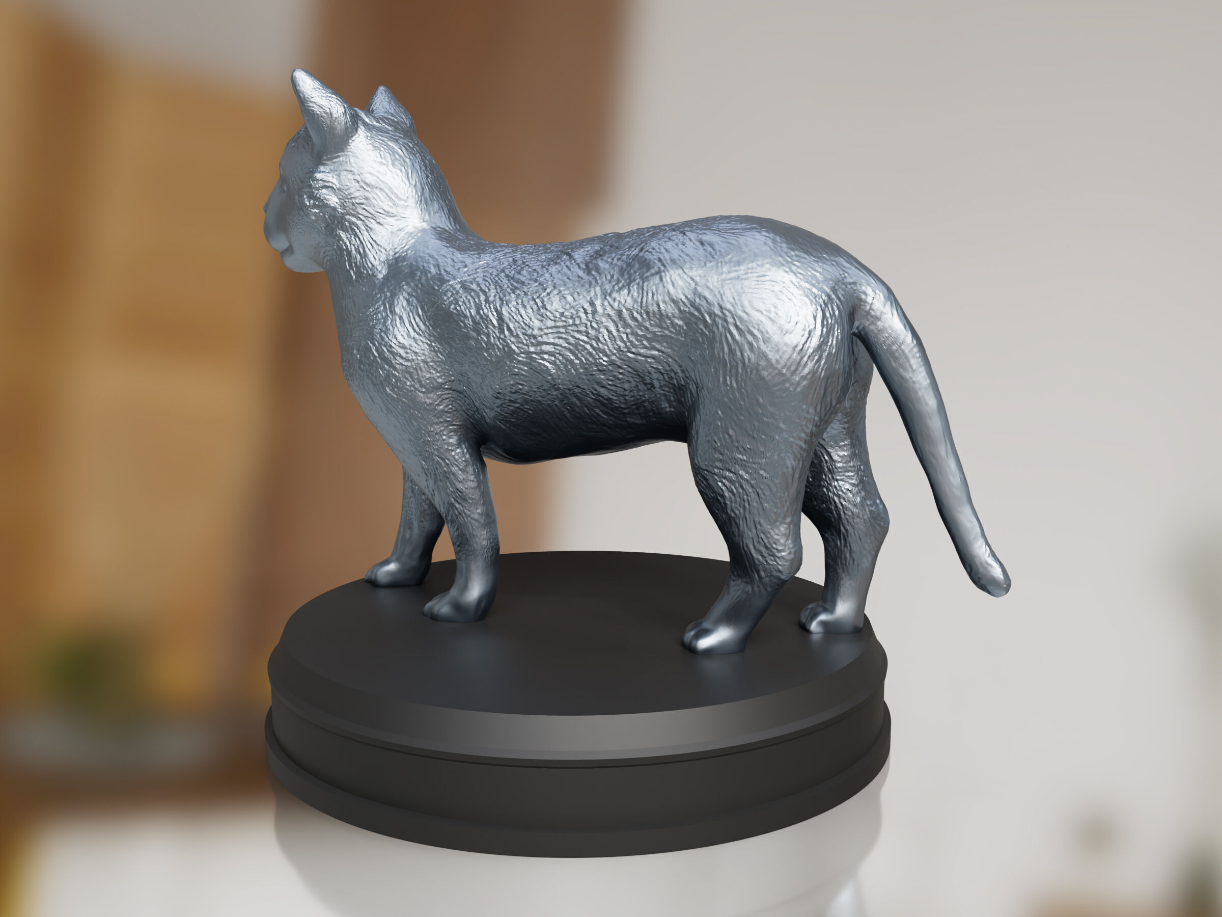 Silver Cat 3D print model_3