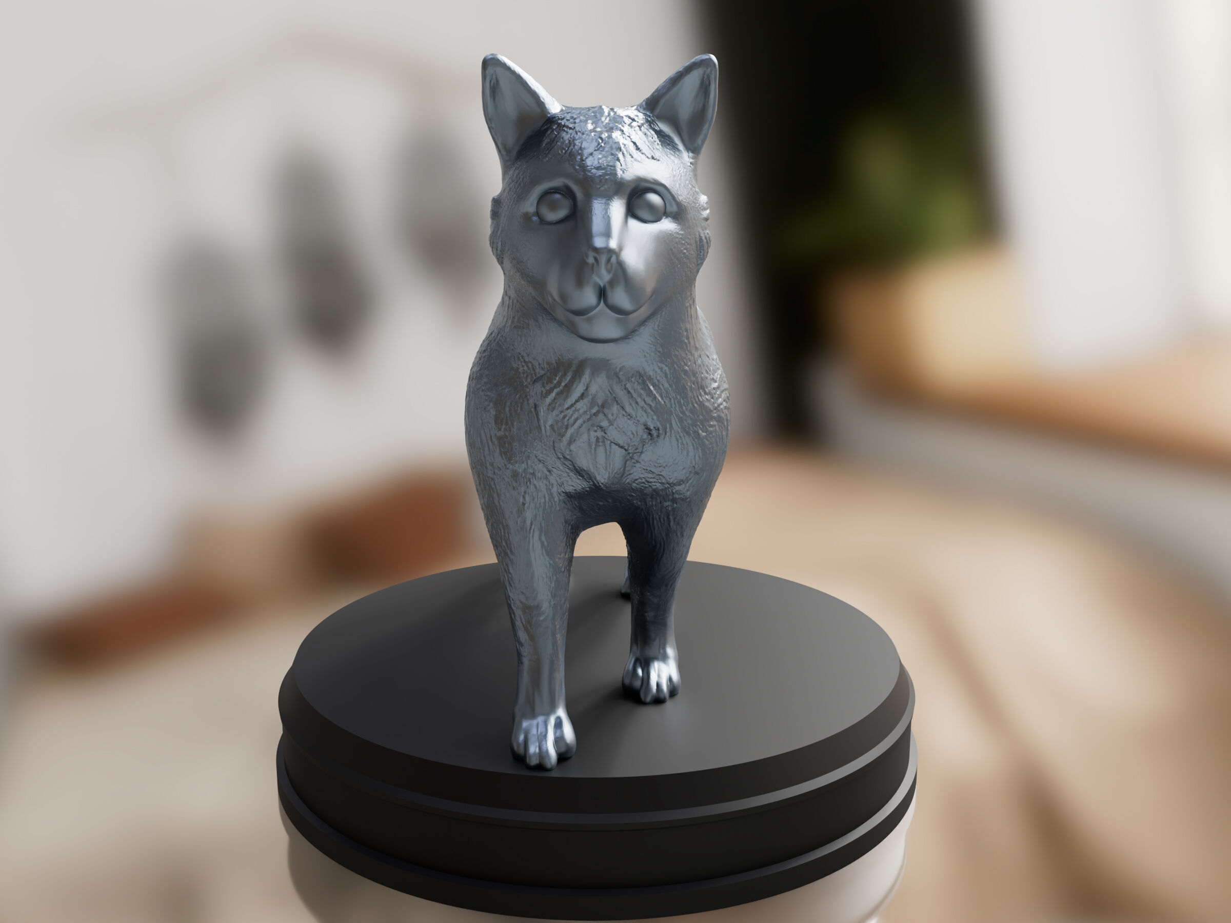 Silver Cat 3D print model_5