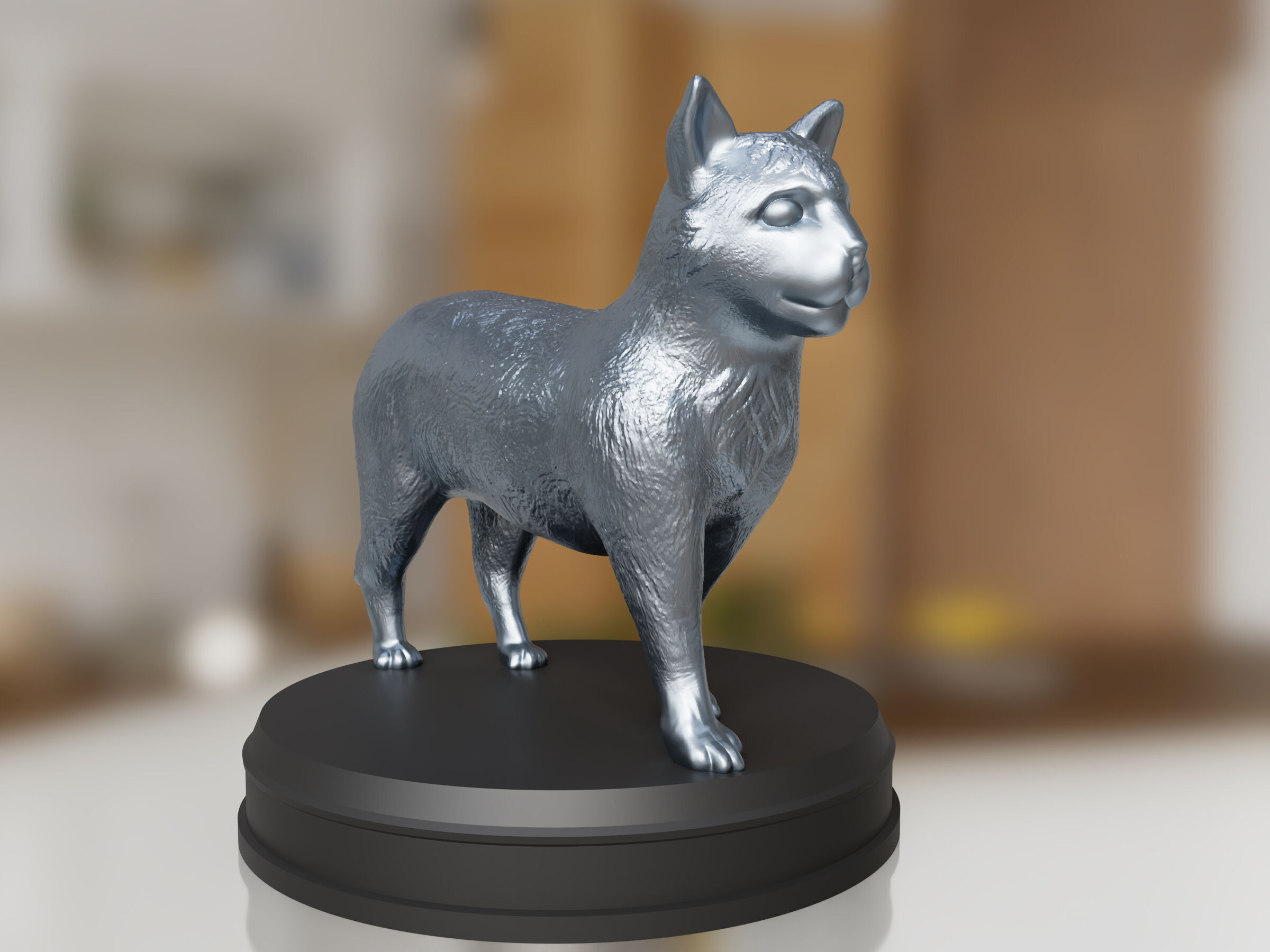 Silver Cat 3D print model_1