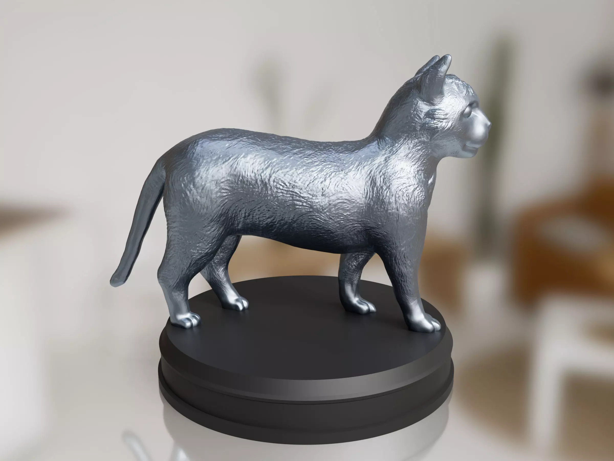 Silver Cat 3D print model_0