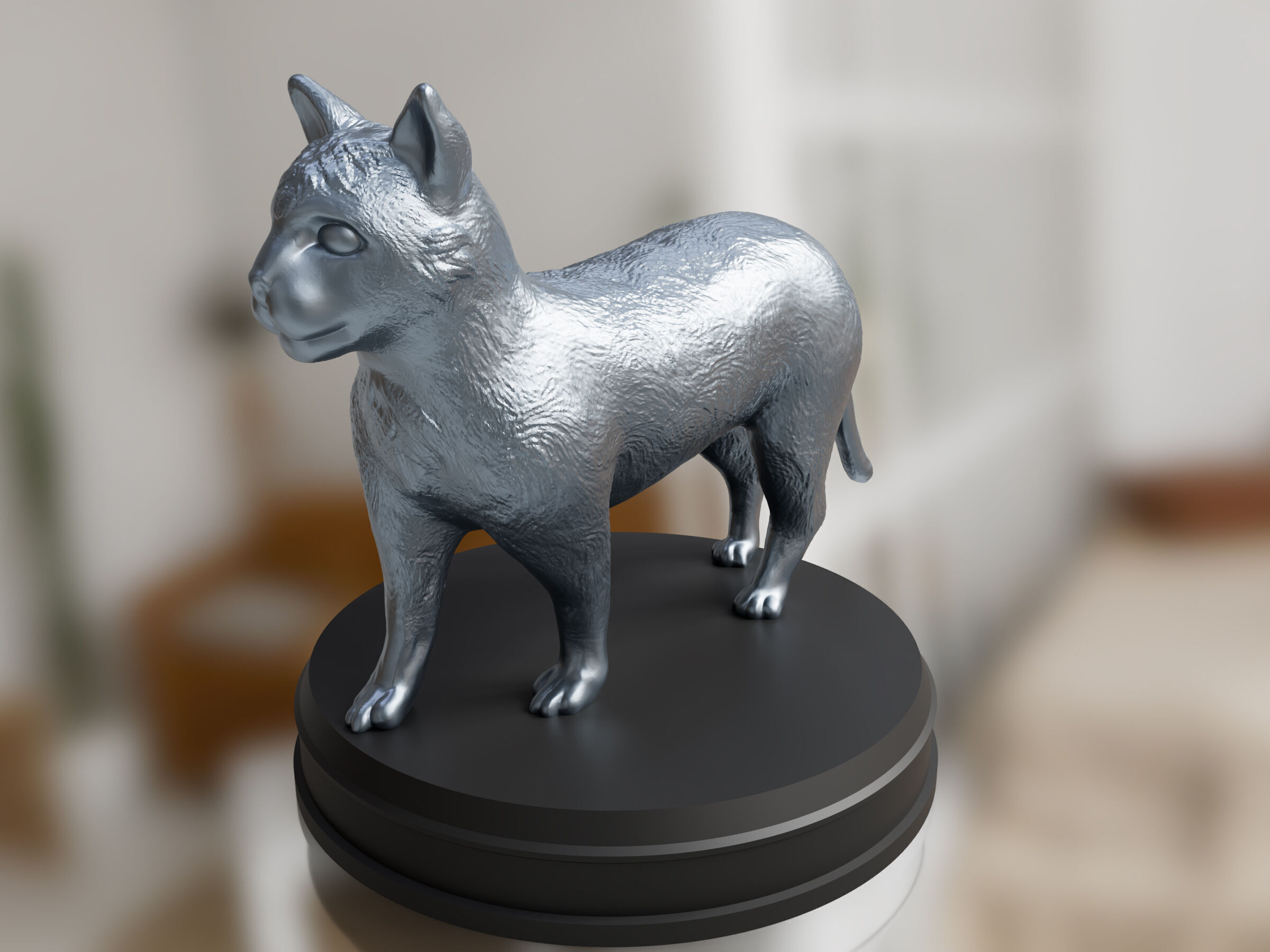 Silver Cat 3D print model_4