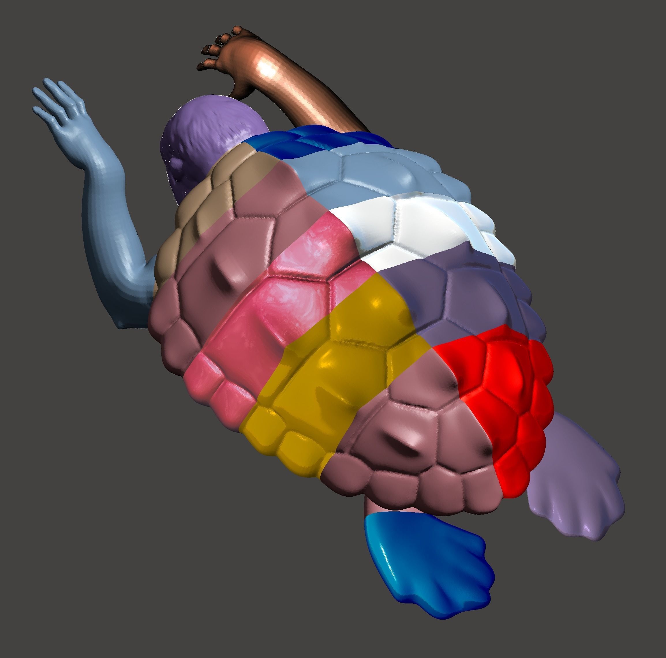 3D Printable Mutant Turtle Monkey 3D print model_5