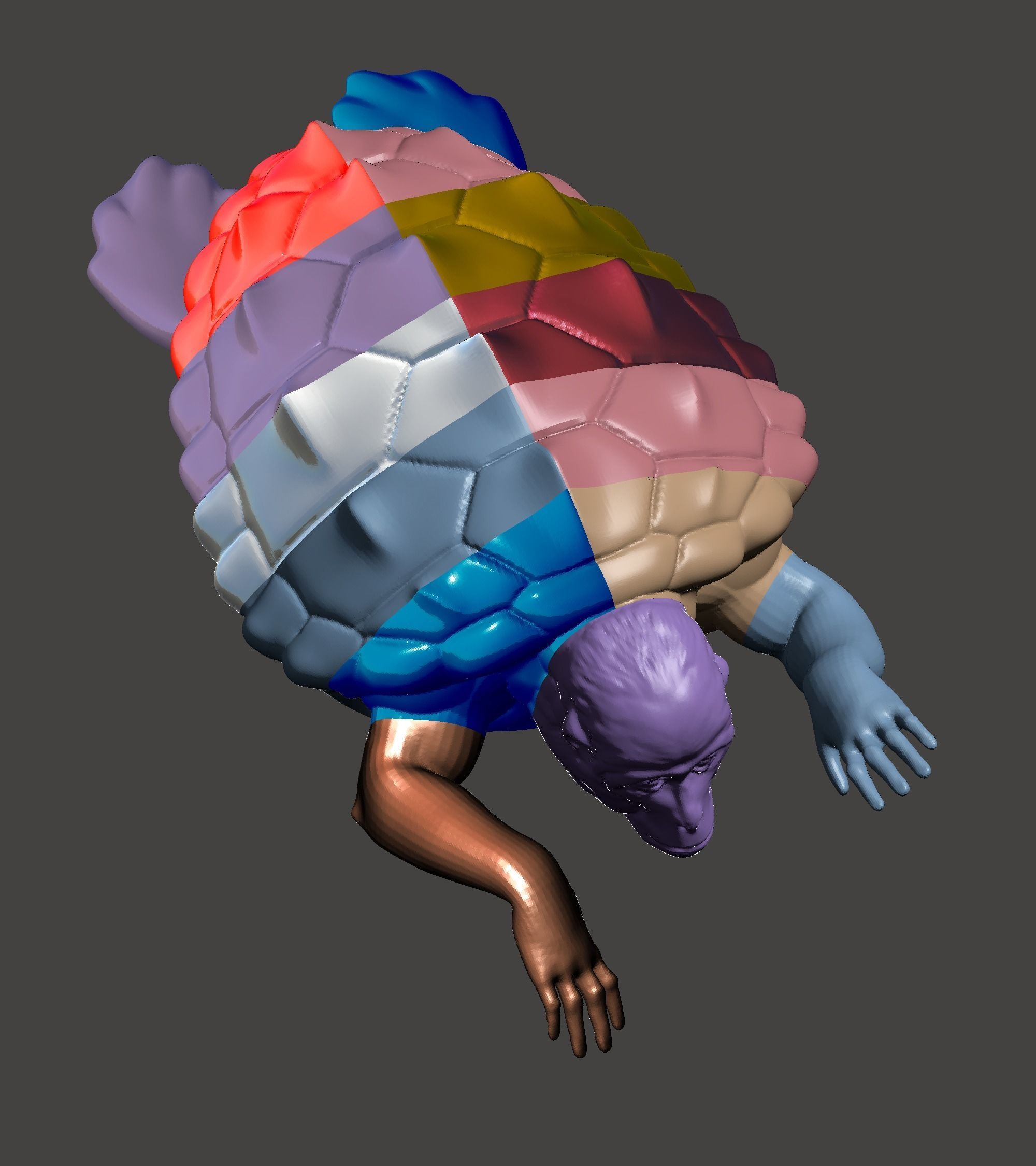 3D Printable Mutant Turtle Monkey 3D print model_3