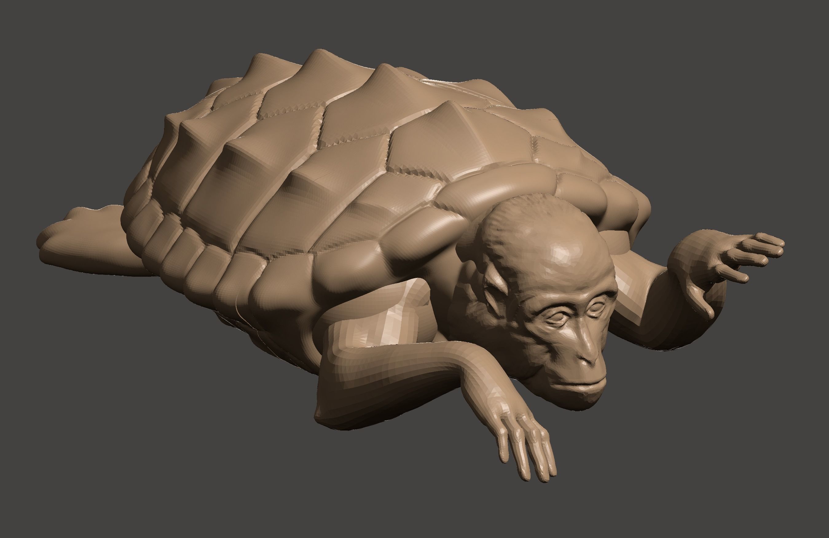3D Printable Mutant Turtle Monkey 3D print model_1