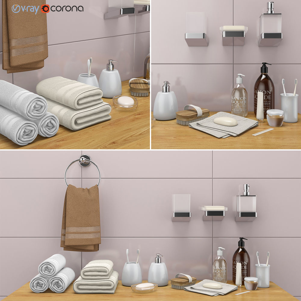 Decorative bathroom set 36 3D model_1