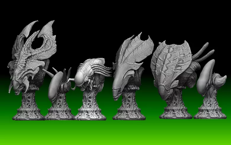 Aliens Chess set  3D model_0