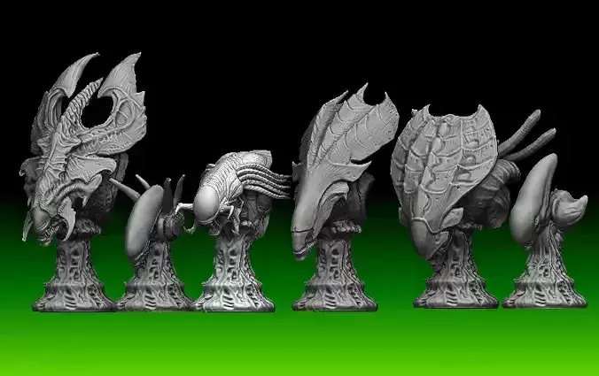 Aliens Chess set  3D model