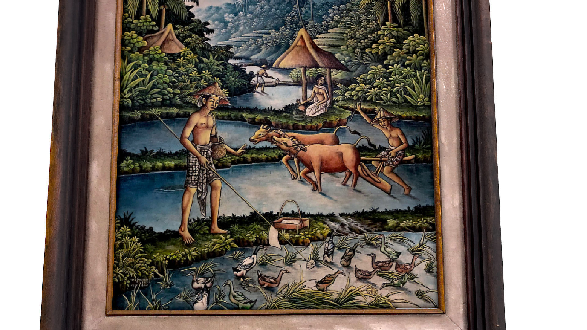 Balinese picture green frame rural landscape Low-poly 3D model_8