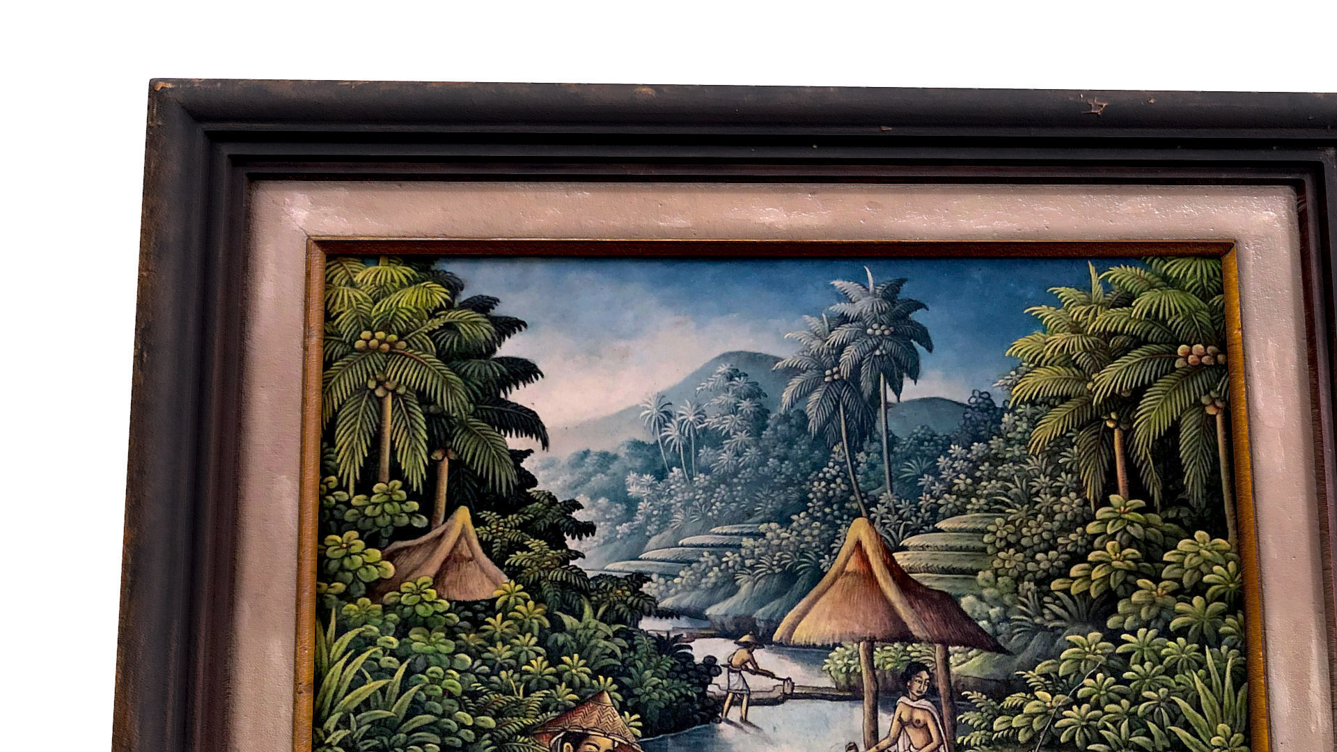 Balinese picture green frame rural landscape Low-poly 3D model_10