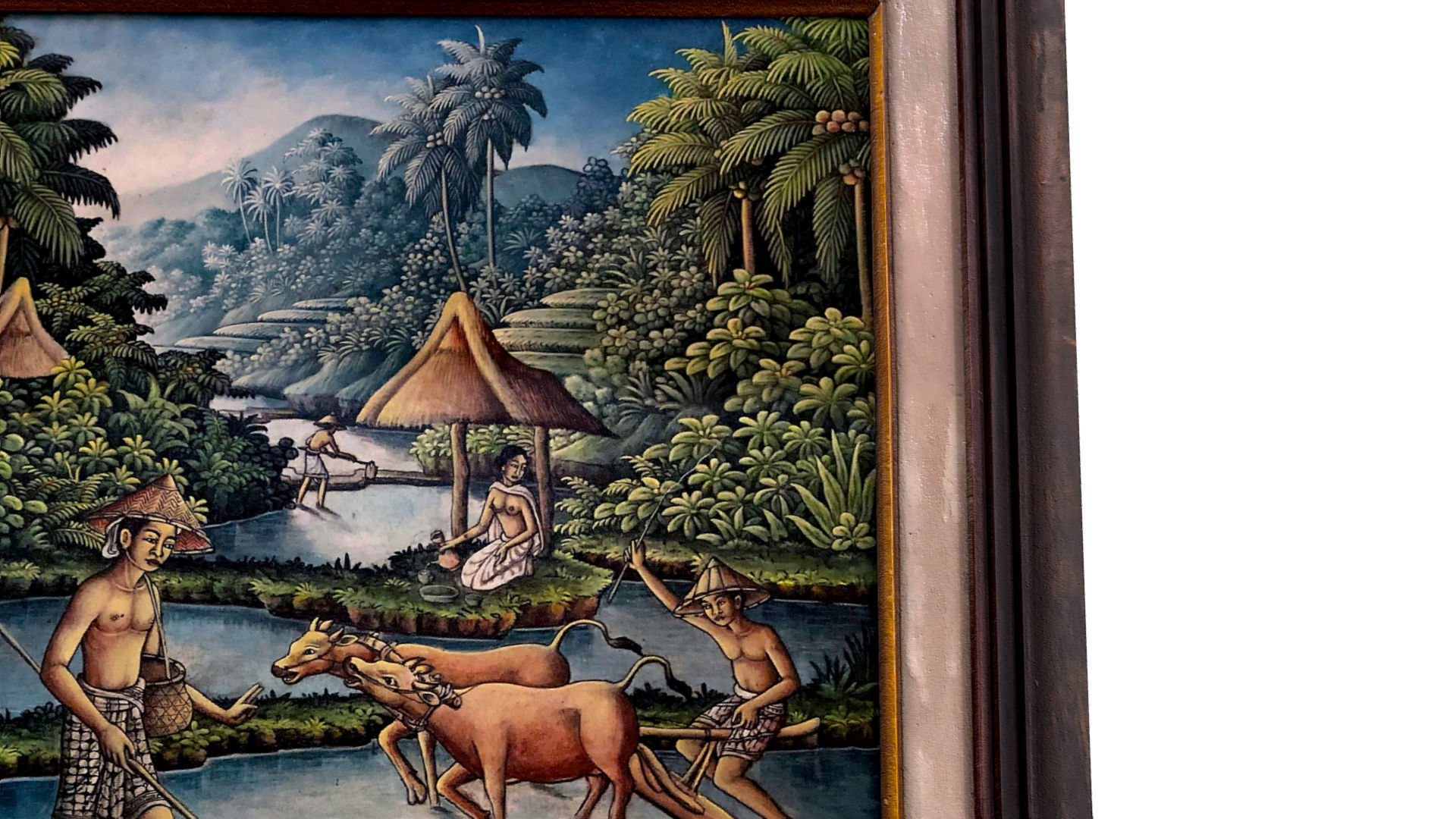 Balinese picture green frame rural landscape Low-poly 3D model_11