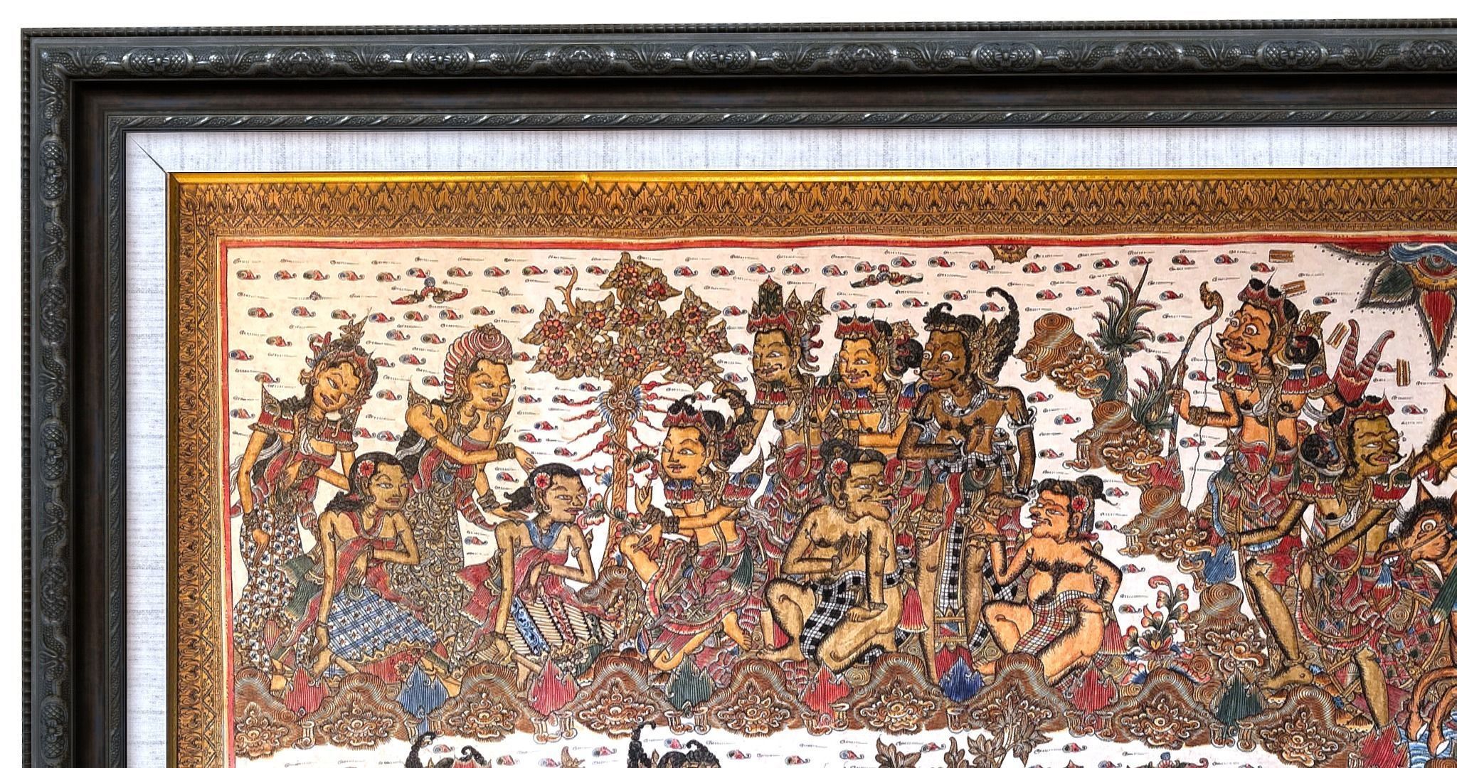 Balinese picture green frame great battle scene Low-poly 3D model_2