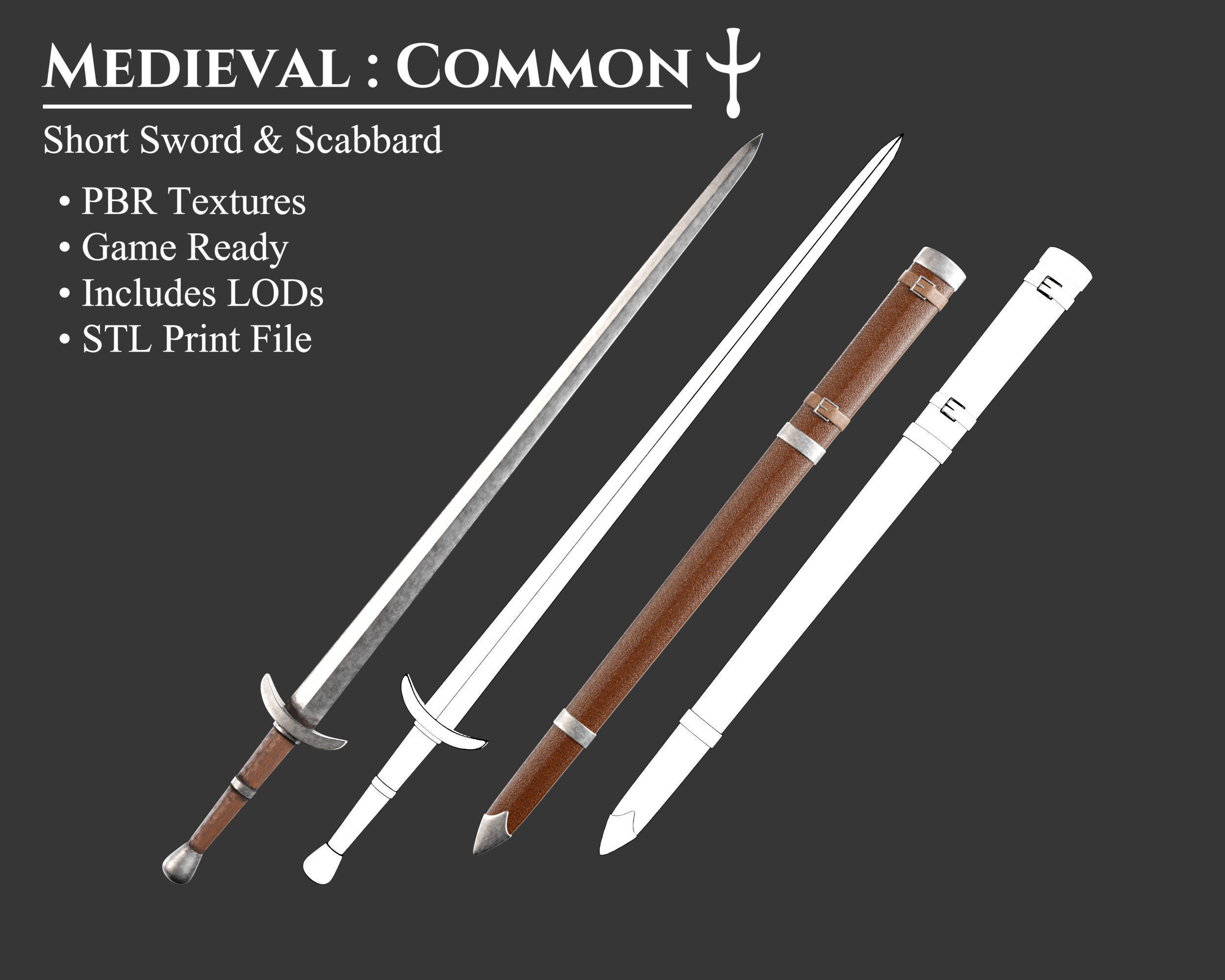 Medieval Collection Weapons Short Sword _2