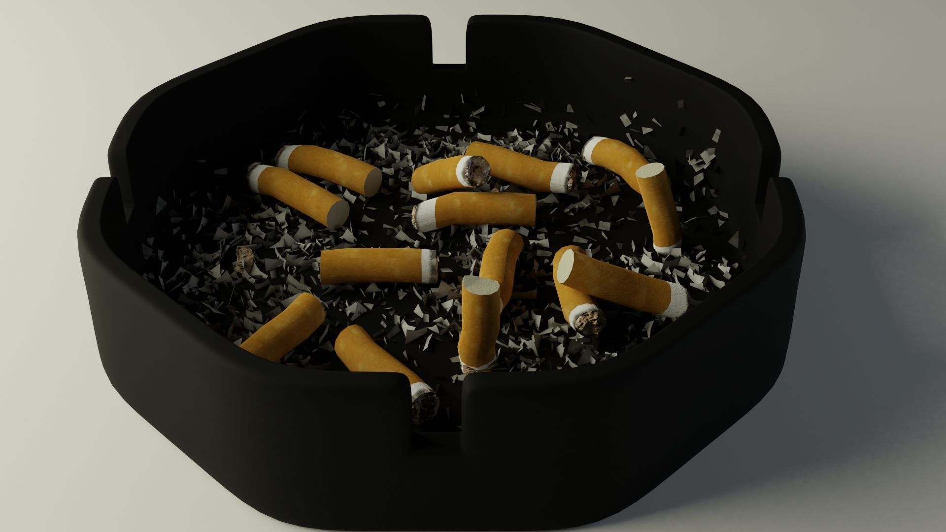 3D ashtray cigarette CGTrader