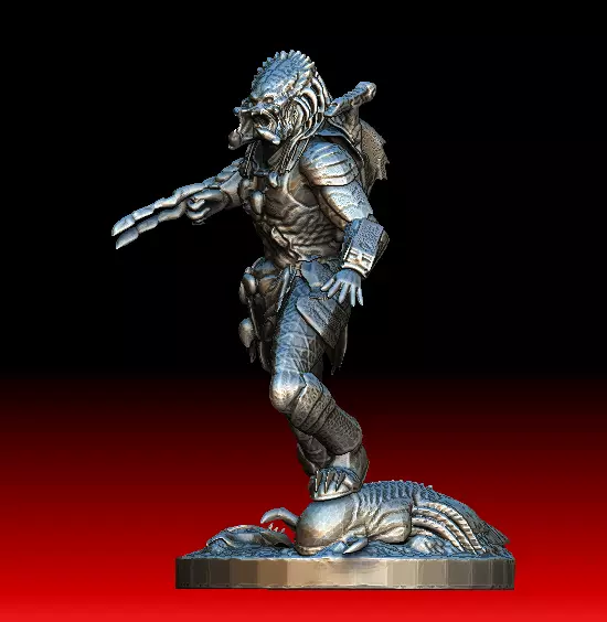 Wolf predator with predalien base 3D model