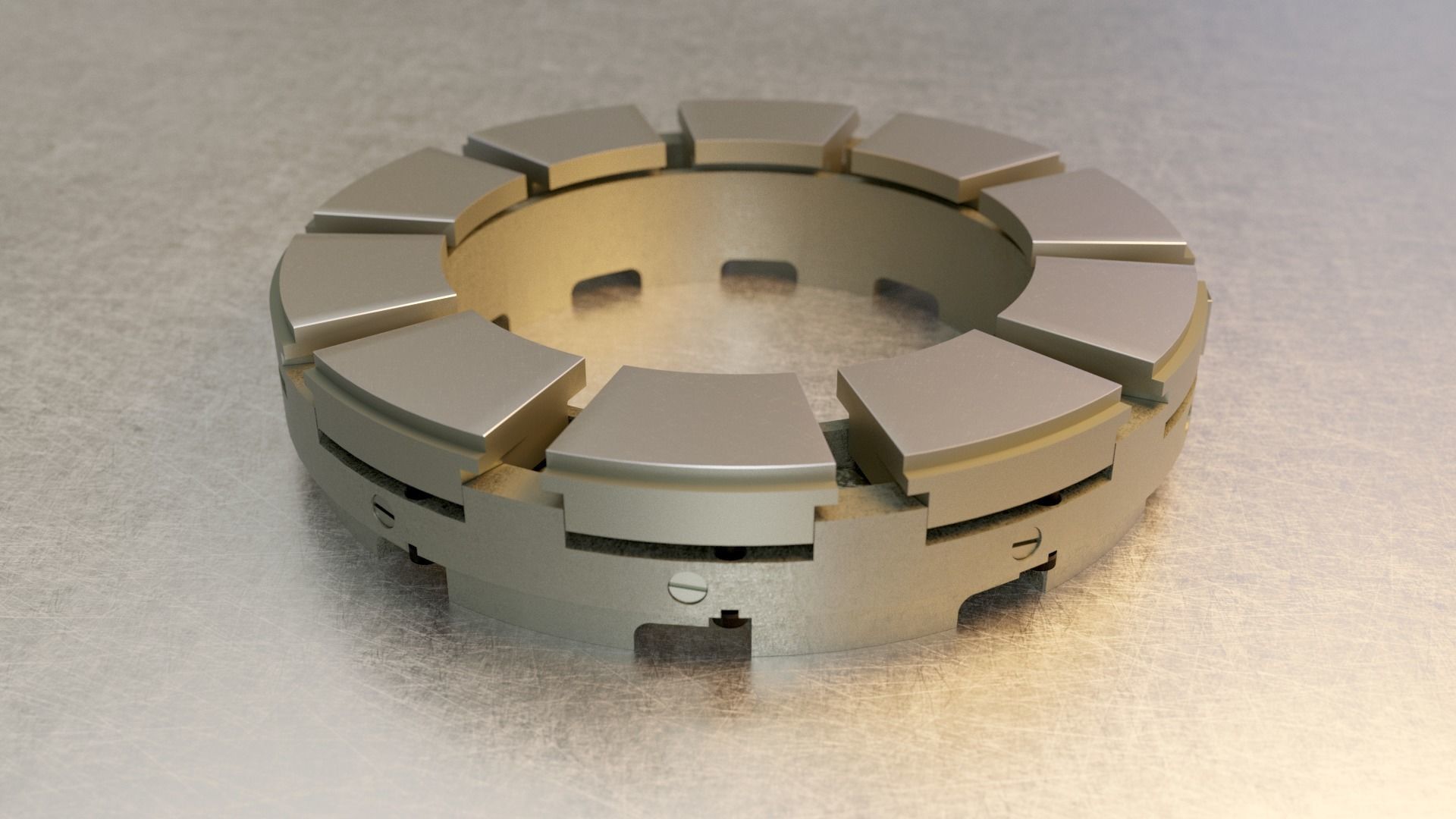 Tilting Pad Thrust Bearing 3D model CGTrader