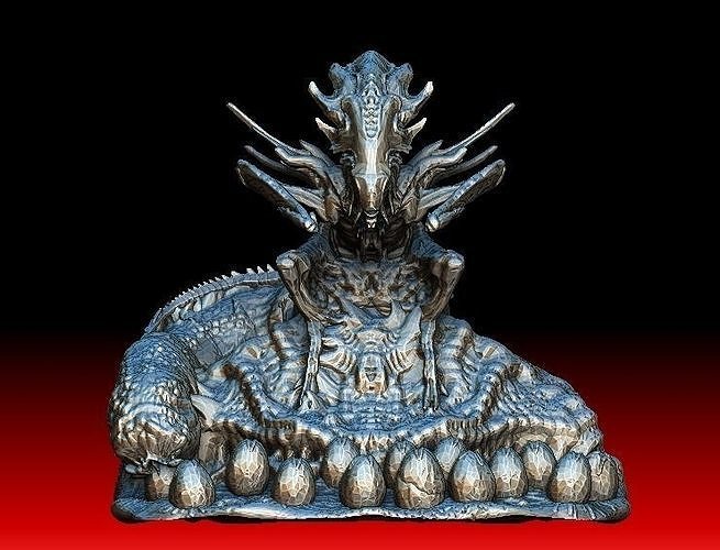 Alien queen mother with egg sack 3D model