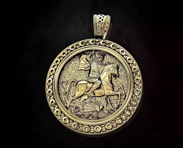 Saint George-dragon hunter-Pendant 3D print model