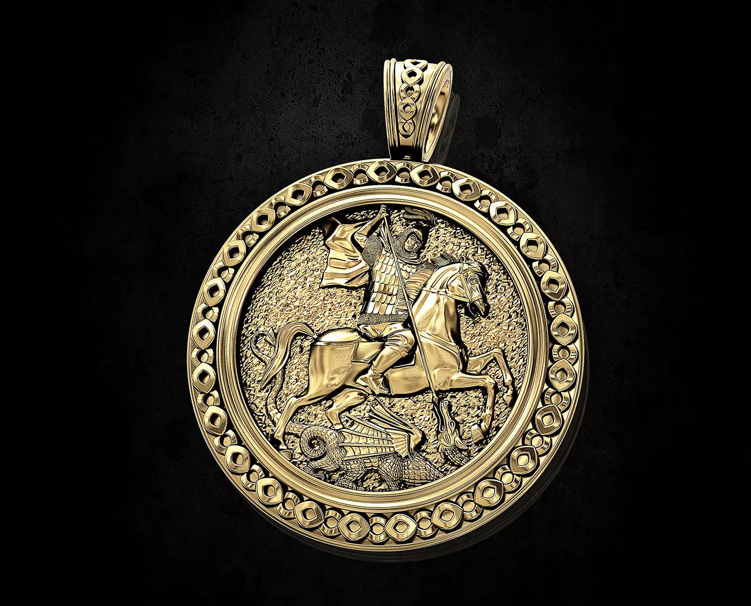 Saint George-dragon hunter-Pendant 3D print model