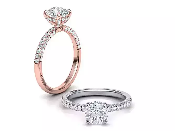 4claw engagement ring  1ct centr stone printable 3dmodel 3D print model