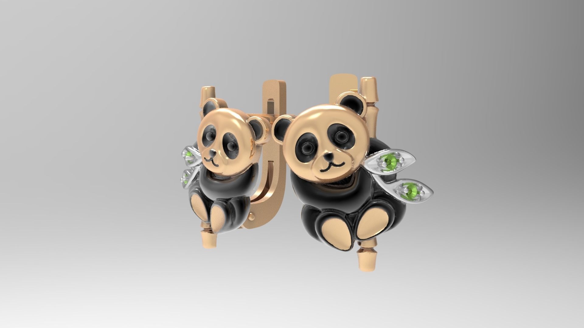 Baby panda earrings 3D model 3D printable | CGTrader