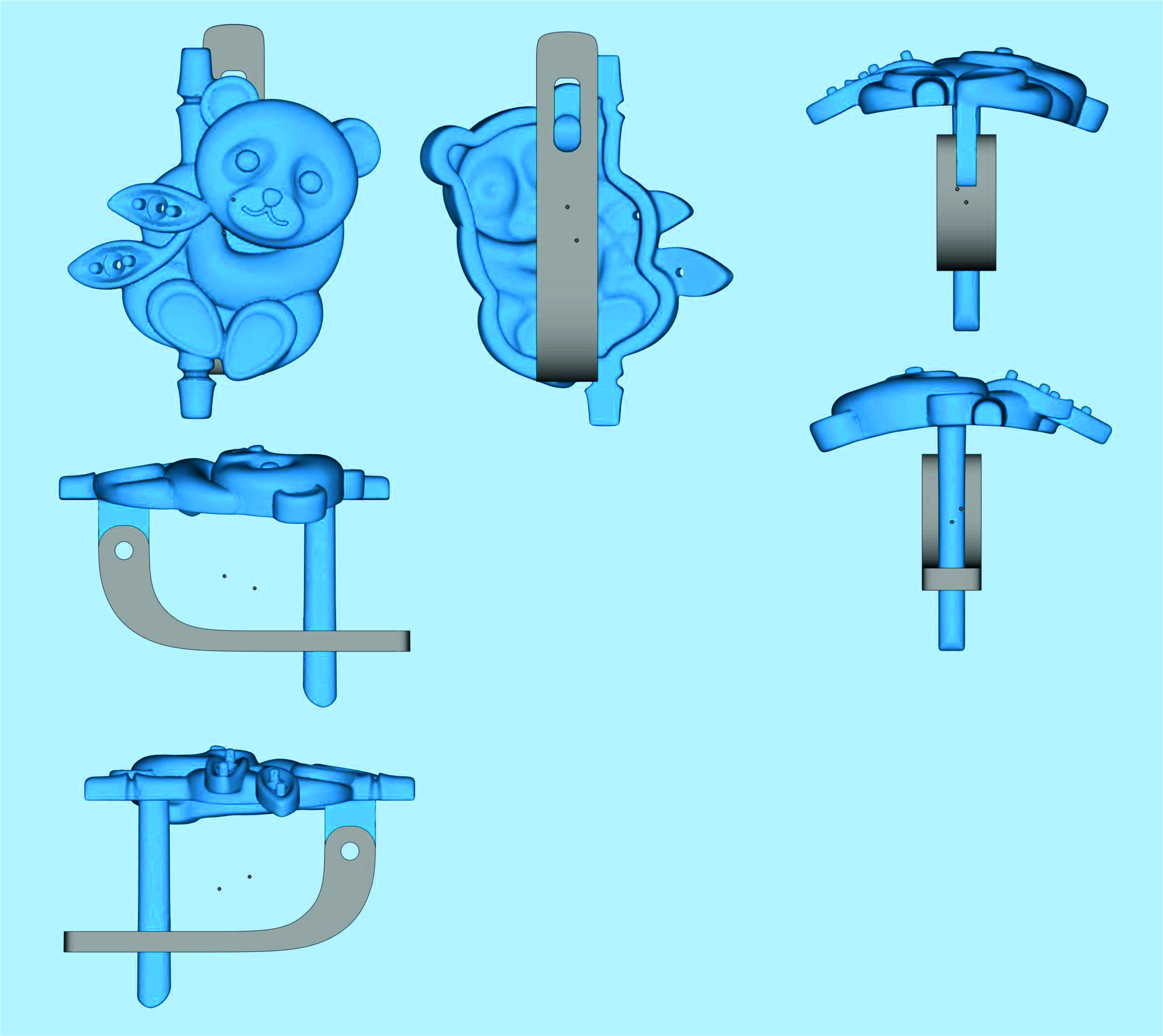Baby panda earrings 3D model 3D printable | CGTrader