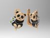Baby panda earrings 3D model 3D printable | CGTrader