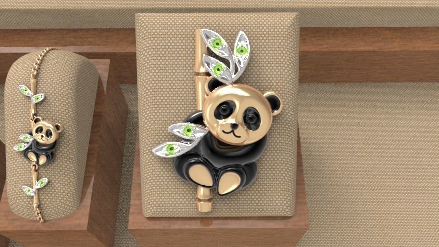 Baby panda brooch