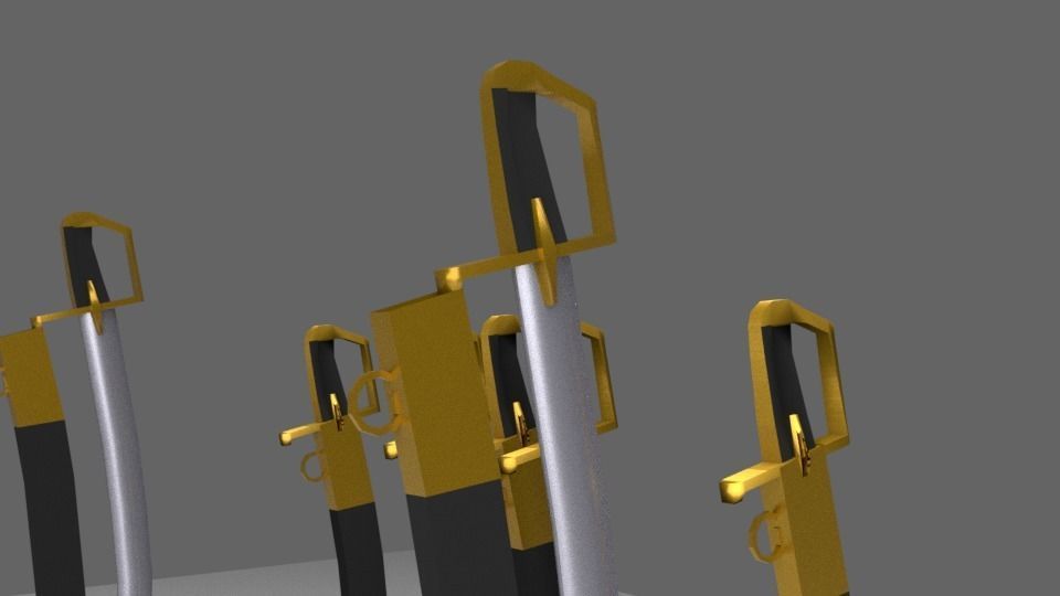 CURVED SWORD Low-poly 3D model_2