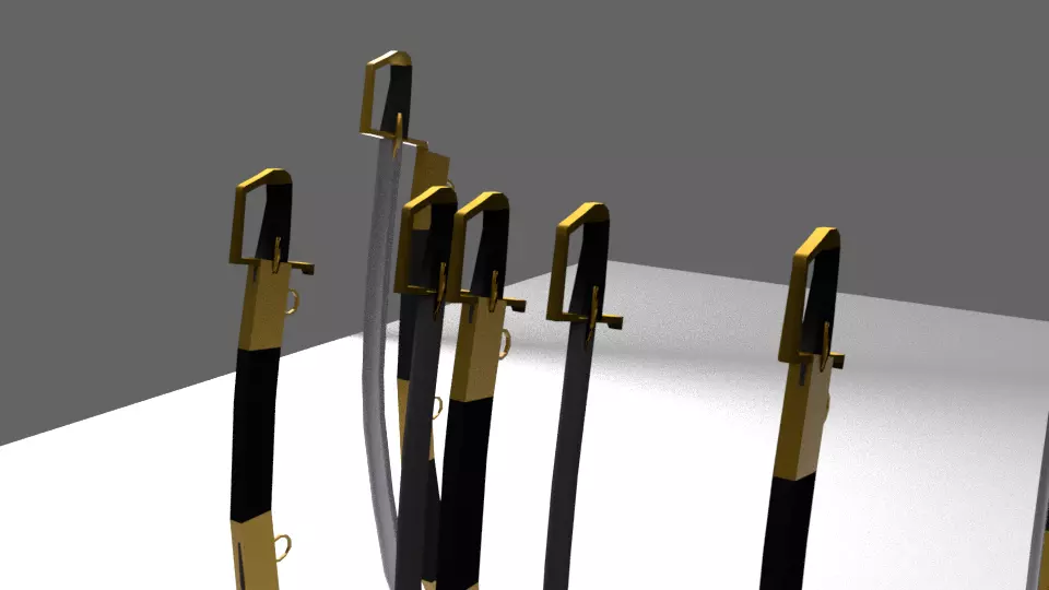 CURVED SWORD Low-poly 3D model_0