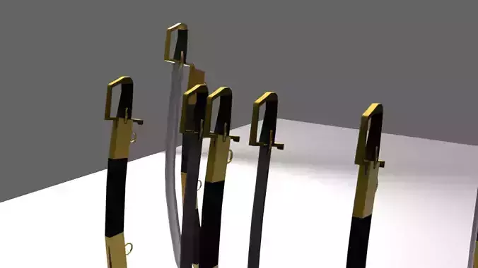 CURVED SWORD Low-poly 3D model