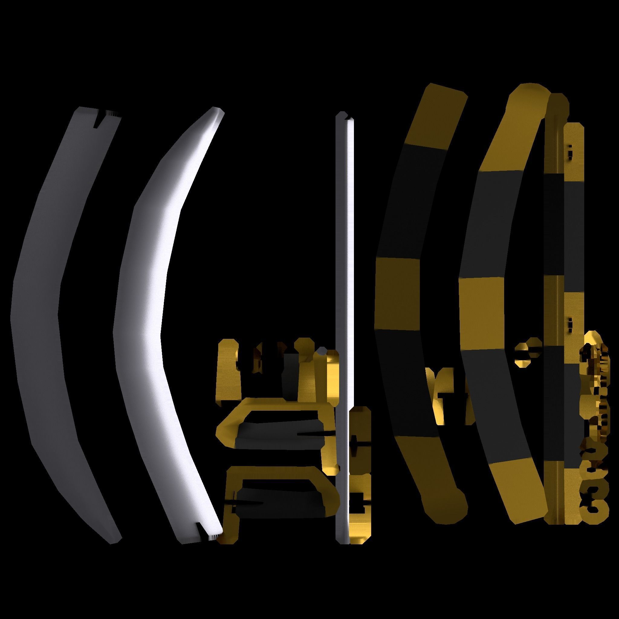 CURVED SWORD Low-poly 3D model_3
