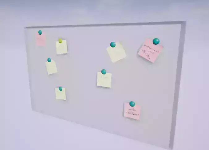 Post-It Border Low-poly 3D model Post-It Border Low-poly 3D model