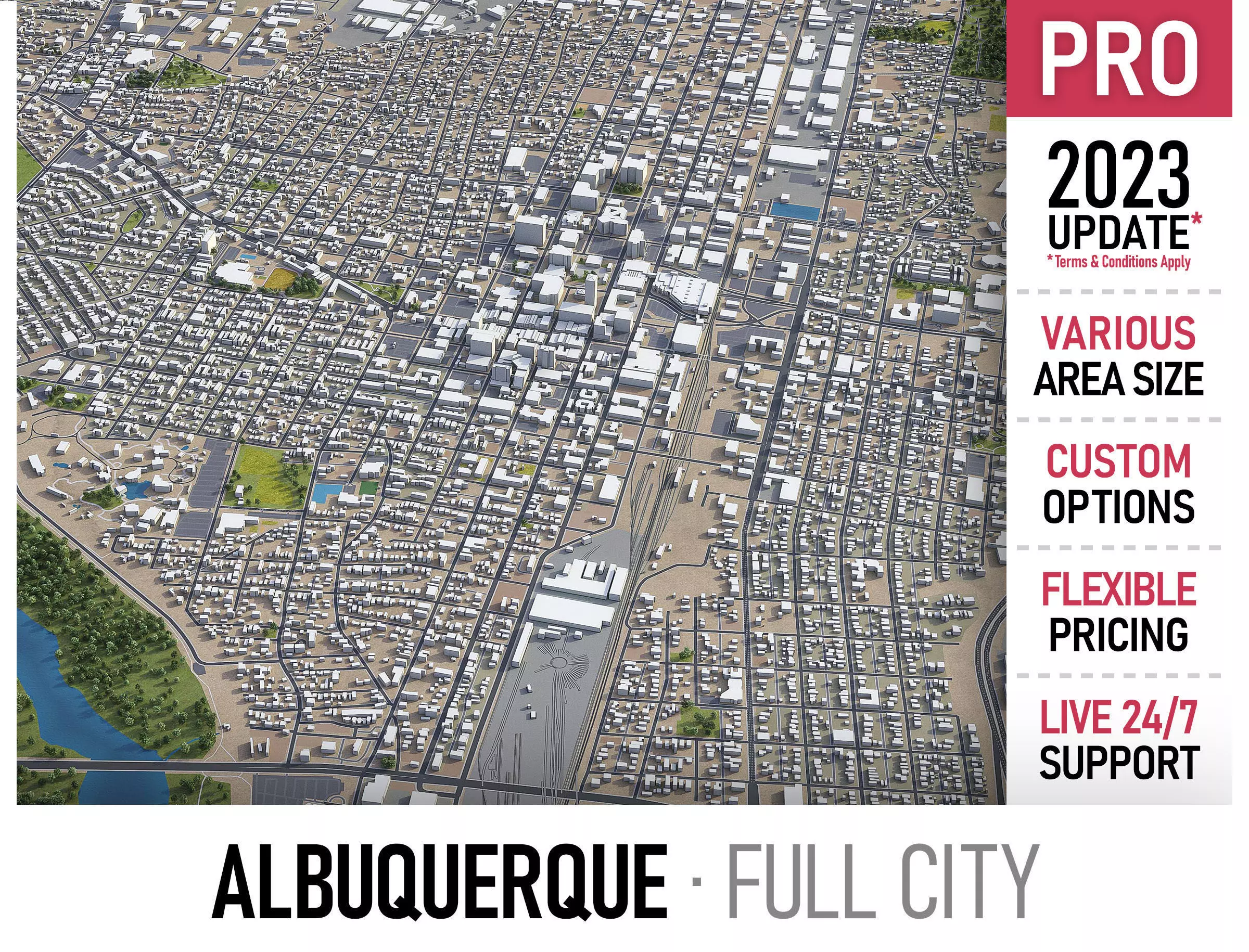 Albuquerque Low-poly 3D model_0