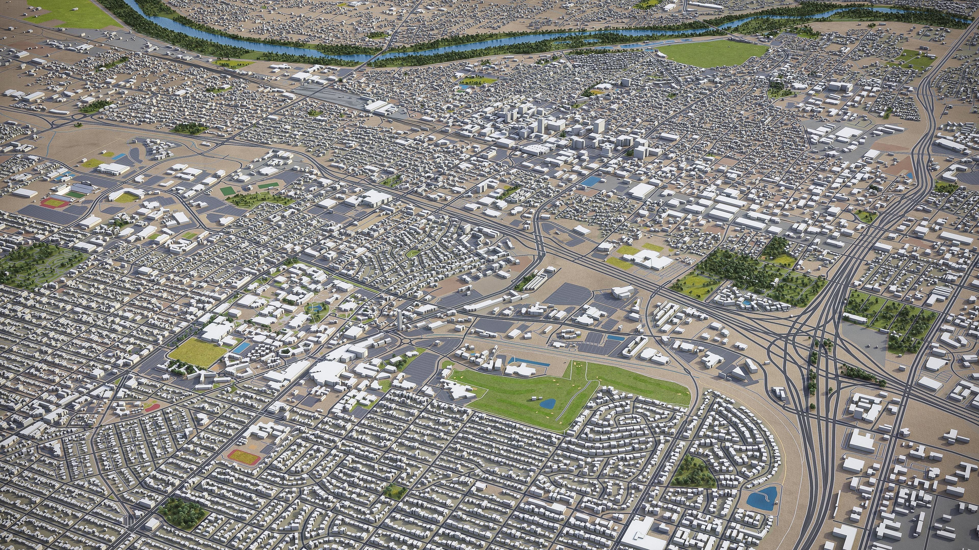 Albuquerque Low-poly 3D model_9