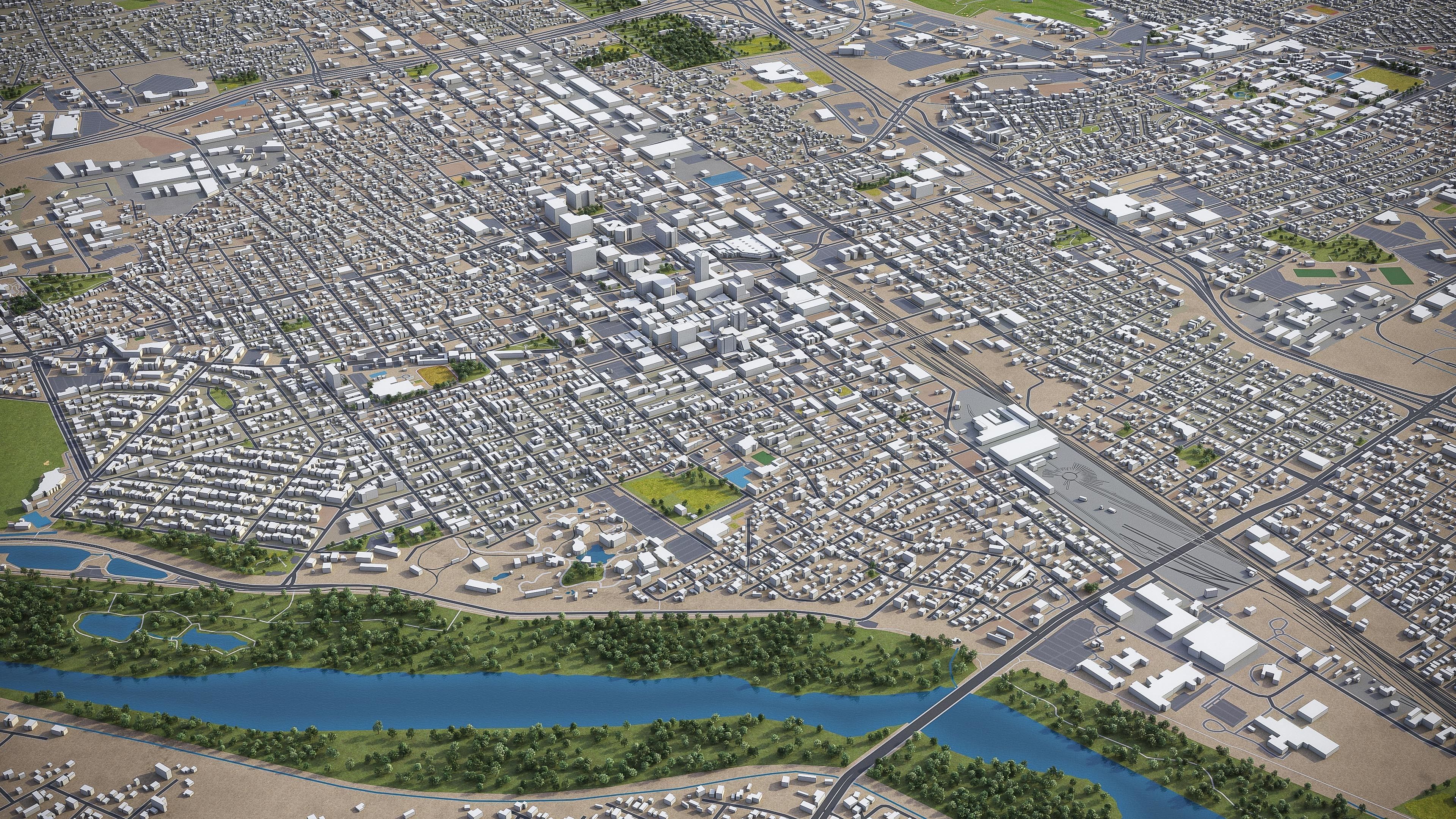 Albuquerque Low-poly 3D model_7